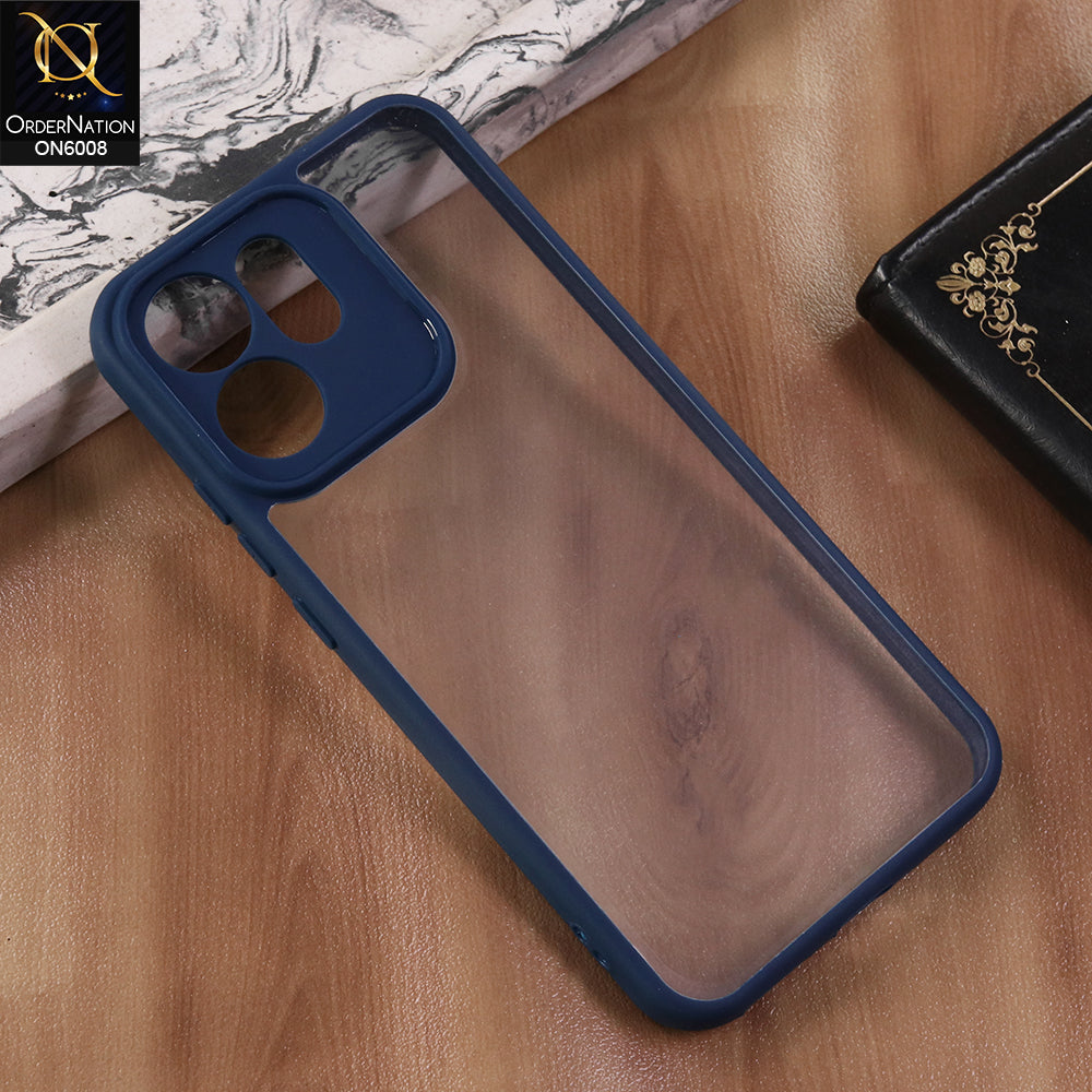 Oppo Reno 14F - Blue  -  New Shockproof PC Hard Shell Transculant Flexibel Bumper Phone Case