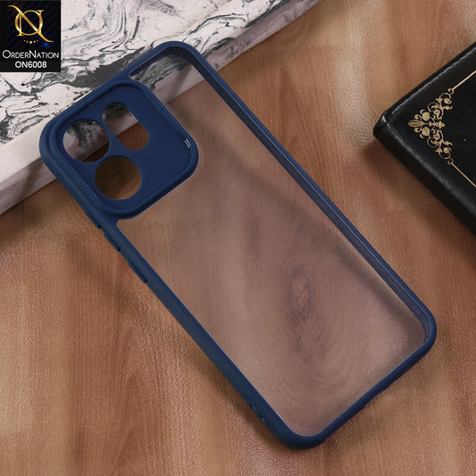 Oppo Reno 14F - Blue  -  New Shockproof PC Hard Shell Transculant Flexibel Bumper Phone Case