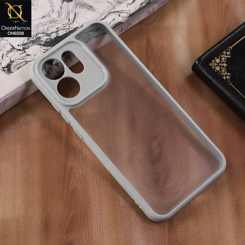 Oppo Reno 14F - Gary  -  New Shockproof PC Hard Shell Transculant Flexibel Bumper Phone Case