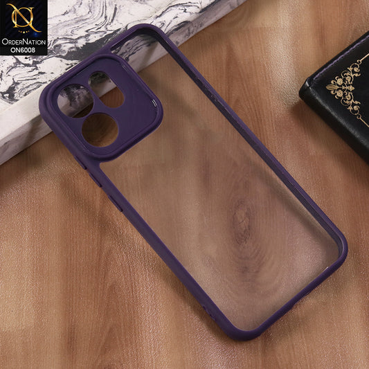 Oppo Reno 14F - Purple  -  New Shockproof PC Hard Shell Transculant Flexibel Bumper Phone Case