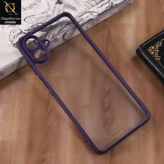 Samsung Galaxy F07 - Purple  -  New Shockproof PC Hard Shell Transculant Flexibel Bumper Phone Case