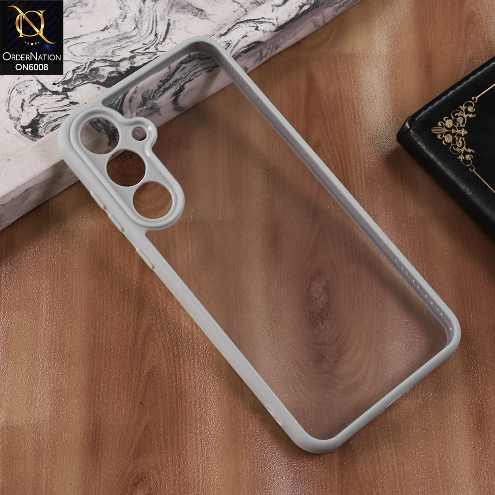 Samsung Galaxy A14 5G - Gary  -  New Shockproof PC Hard Shell Transculant Flexibel Bumper Phone Case