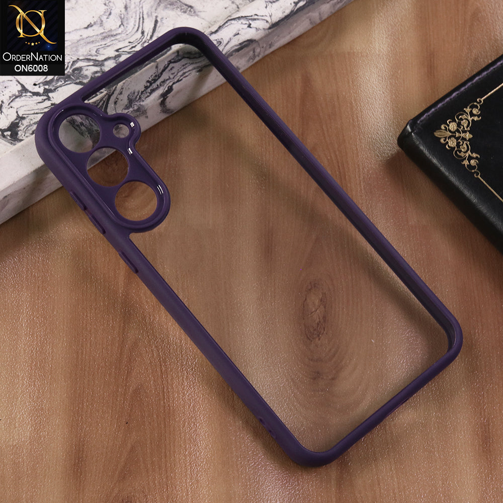 Samsung Galaxy A14 - Purple  -  New Shockproof PC Hard Shell Transculant Flexibel Bumper Phone Case