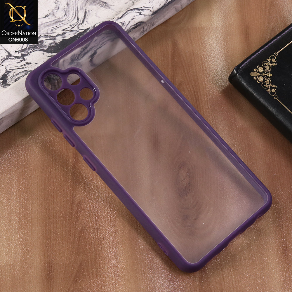 Samsung Galaxy A32 - Purple  -  New Shockproof PC Hard Shell Transculant Flexibel Bumper Phone Case