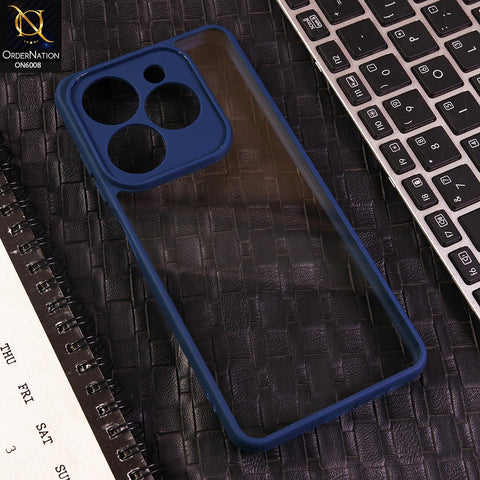 Tecno Pop 8 Cover - Blue - New Shockproof PC Hard Shell Transculant Flexibel Bumper Phone Case