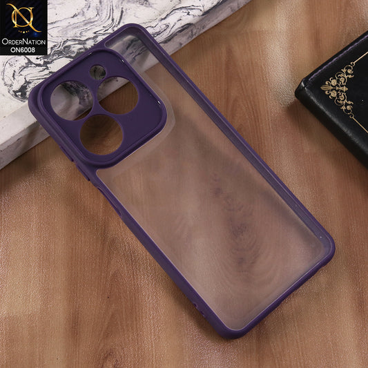 Infinix Hot 40i - Purple  -  New Shockproof PC Hard Shell Transculant Flexibel Bumper Phone Case
