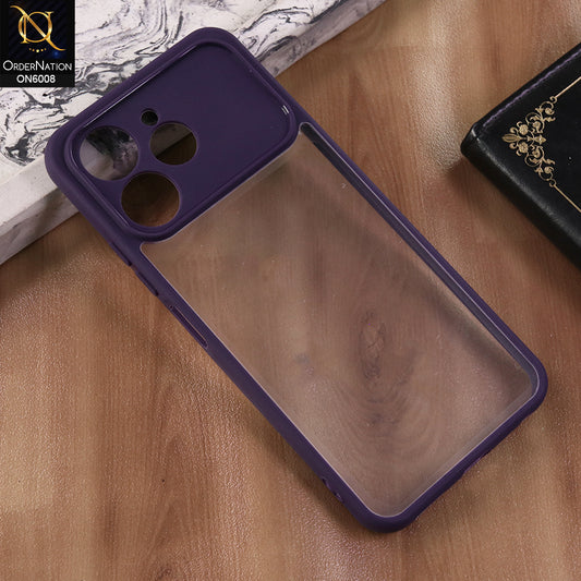 Tecno Spark 40 - Purple  -  New Shockproof PC Hard Shell Transculant Flexibel Bumper Phone Case