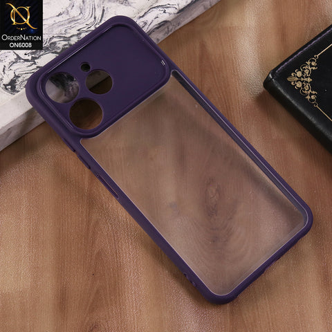 Tecno Spark 40 - Purple  -  New Shockproof PC Hard Shell Transculant Flexibel Bumper Phone Case