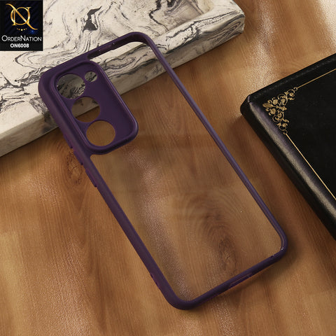 Tecno Spark 40 Pro Plus Cover - Purple -  New Shockproof PC Hard Shell Transculant Flexibel Bumper Phone Case