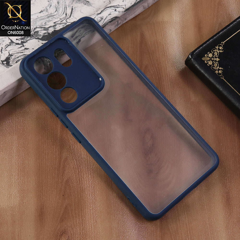 Vivo Y200 5G - Blue  -  New Shockproof PC Hard Shell Transculant Flexibel Bumper Phone Case