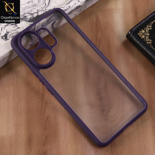 Vivo V60 - Purple  -  New Shockproof PC Hard Shell Transculant Flexibel Bumper Phone Case