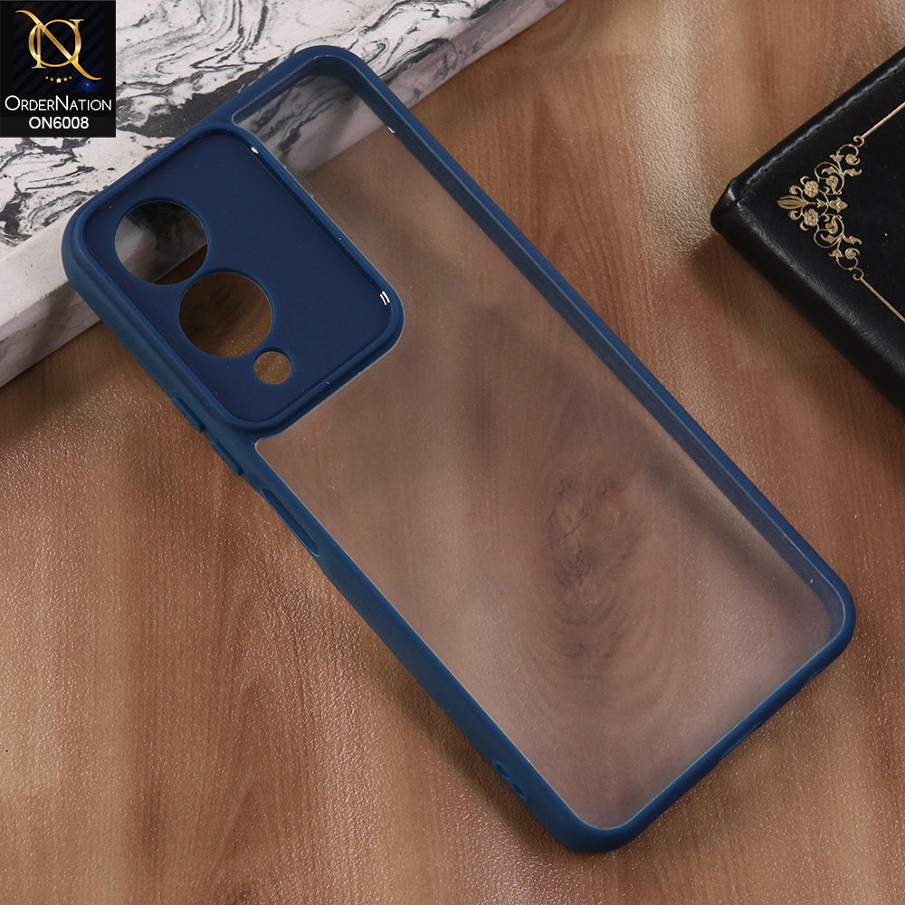 Vivo Y28 5G - Blue  -  New Shockproof PC Hard Shell Transculant Flexibel Bumper Phone Case