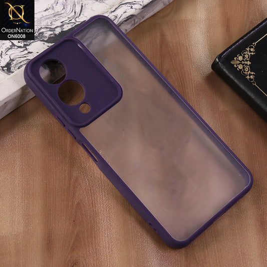 Vivo Y17s - Purple  -  New Shockproof PC Hard Shell Transculant Flexibel Bumper Phone Case