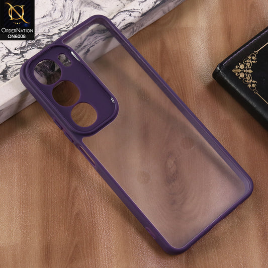 Vivo Y19s Pro - Purple  -  New Shockproof PC Hard Shell Transculant Flexibel Bumper Phone Case