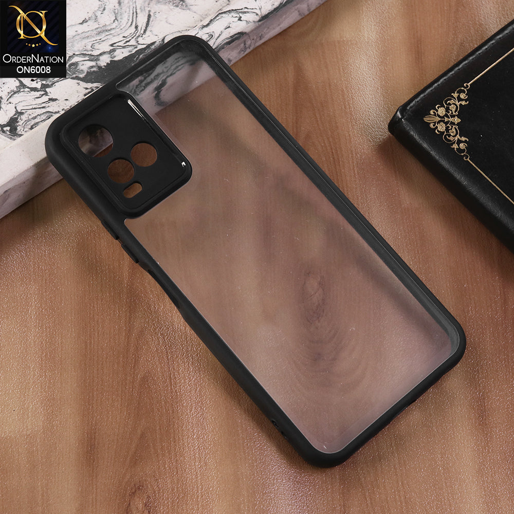 Vivo Y21t - Black  -  New Shockproof PC Hard Shell Transculant Flexibel Bumper Phone Case