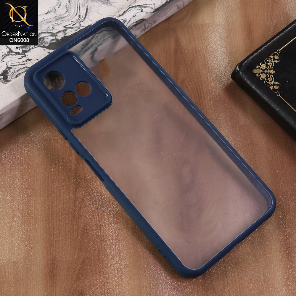 Vivo Y21e - Blue  -  New Shockproof PC Hard Shell Transculant Flexibel Bumper Phone Case