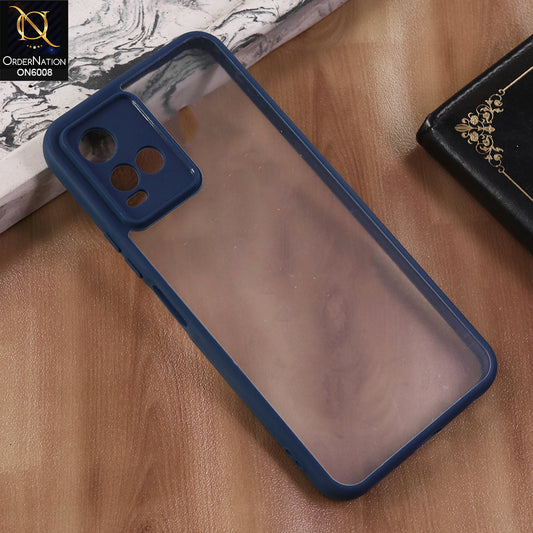 Vivo Y33s - Blue  -  New Shockproof PC Hard Shell Transculant Flexibel Bumper Phone Case