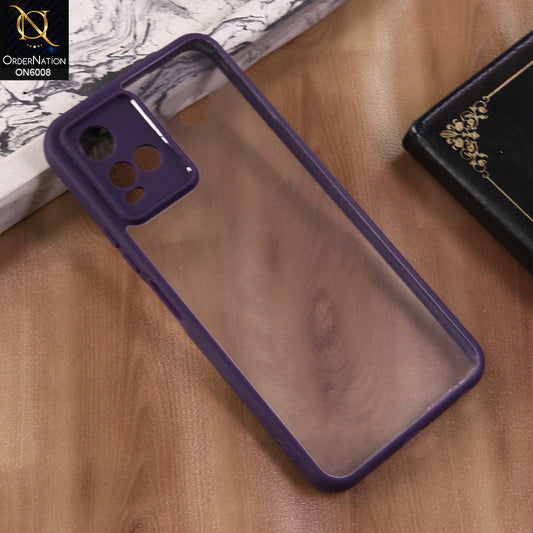 Vivo Y21 - Purple  -  New Shockproof PC Hard Shell Transculant Flexibel Bumper Phone Case