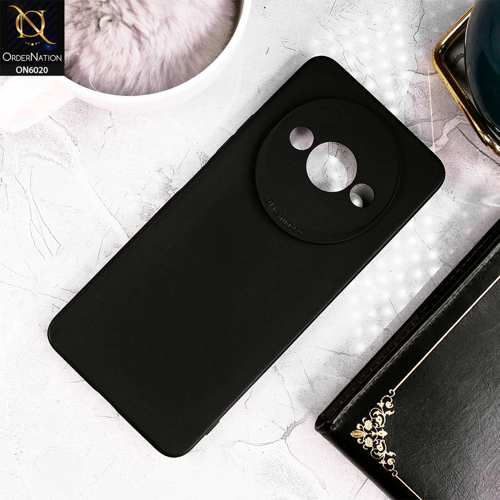 Xiaomi Redmi A3 Cover - Black - Fashion PLain Soft Silicone Camera Protection Case