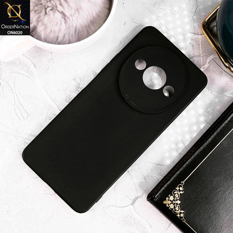Xiaomi Redmi A3 Cover - Black - Fashion PLain Soft Silicone Camera Protection Case