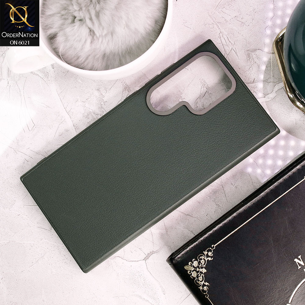 Samsung Galaxy S24 Ultra Cover - Green - BIGC Leather Case With All Around Full Camera Protection