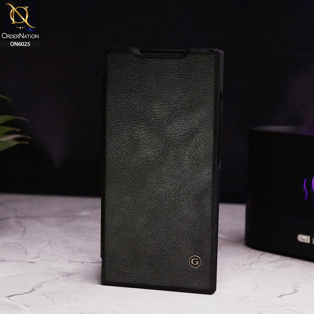 Samsung Galaxy S24 Ultra Cover - Black - G-Case Business Series Premium PU Leather Flip Book Card Slot Case