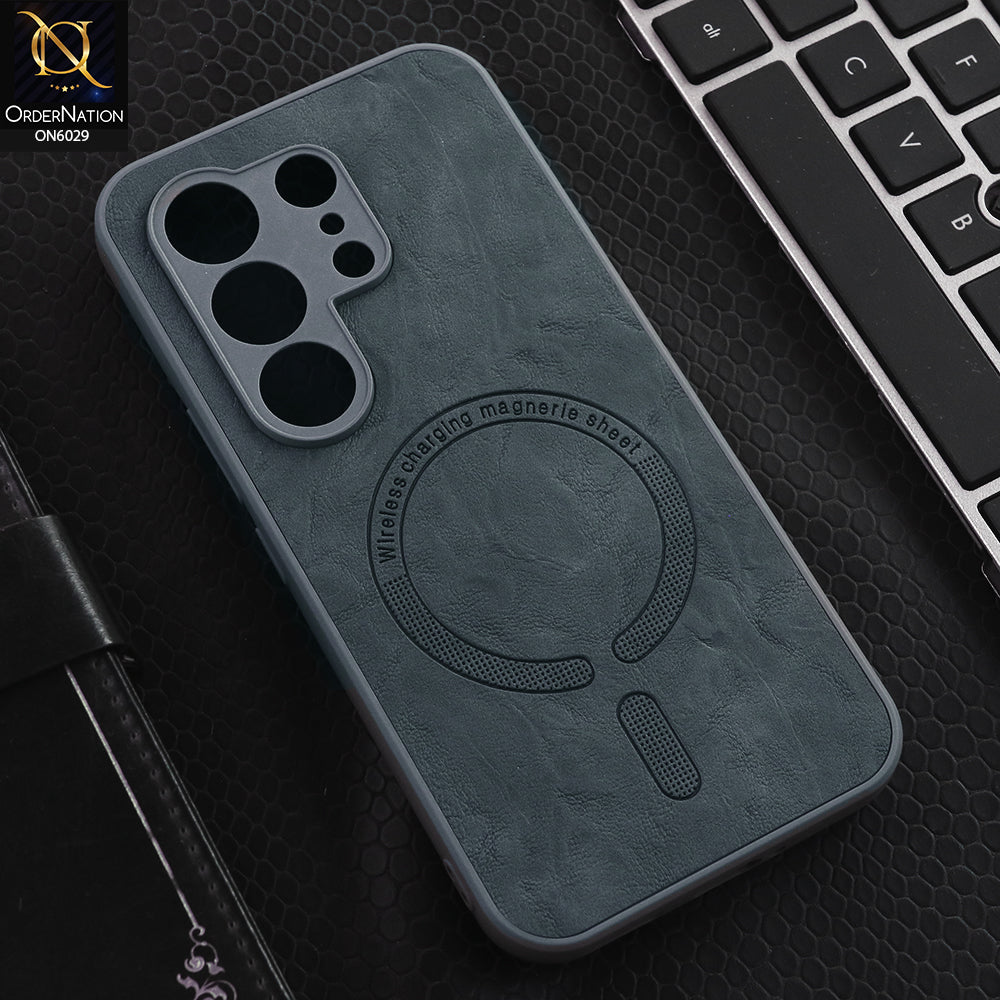 Tecno Camon 50 4G Cover - Grey - Elite Leather Finish Magnetic Wireless Charging Compatible Anti Shock Protective Back Cover