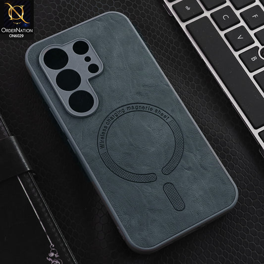 Tecno Camon 50 4G Cover - Grey - Elite Leather Finish Magnetic Wireless Charging Compatible Anti Shock Protective Back Cover