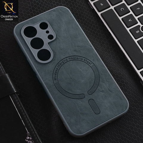 Tecno Camon 50 Pro 4G Cover - Grey - Elite Leather Finish Magnetic Wireless Charging Compatible Anti Shock Protective Back Cover
