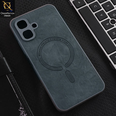 Infinix Smart 20 Cover - Grey - Elite Leather Finish Magnetic Wireless Charging Compatible Anti Shock Protective Back Cover