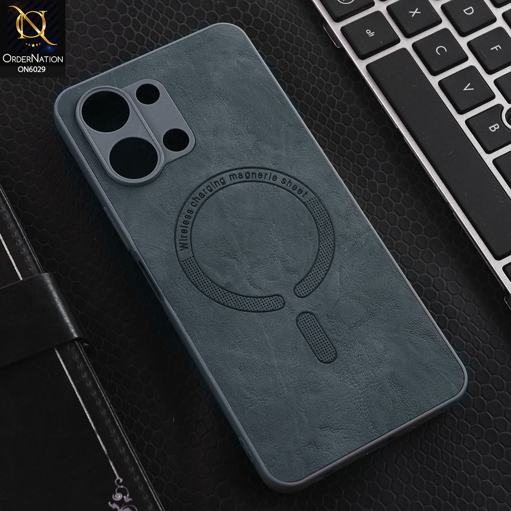 Vivo Y60 5G Cover - Grey - Elite Leather Finish Magnetic Wireless Charging Compatible Anti Shock Protective Back Cover