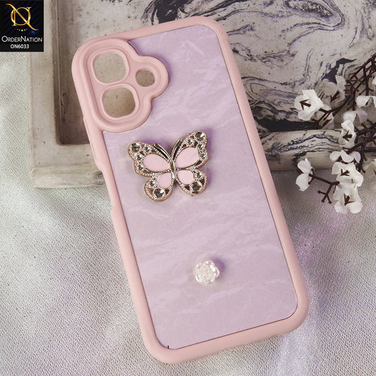 Infinix Smart 20 Cover  - Pink - Elegant 3D Rhinestone Butterfly Premium Phone Cover