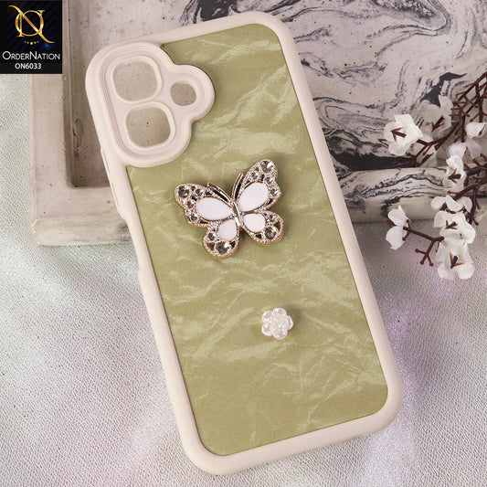 Infinix Smart 20 Cover  - White - Elegant 3D Rhinestone Butterfly Premium Phone Cover