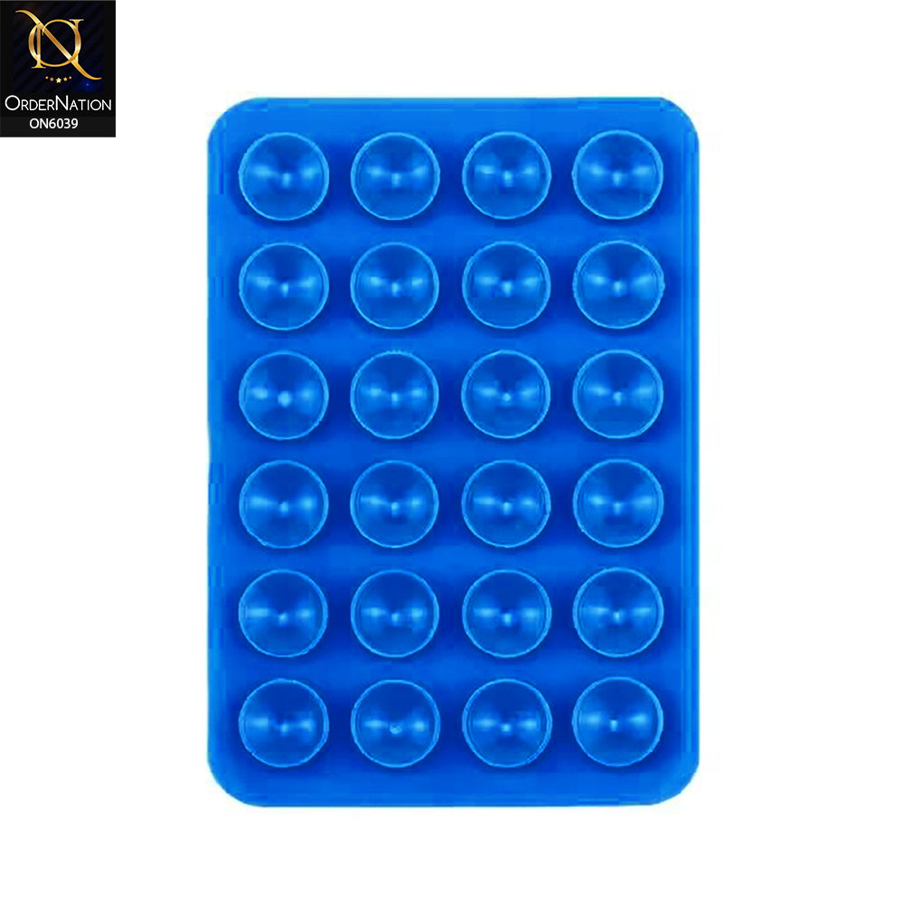 Silicone Suction Cup Phone Holder - Blue - Universal Sticky Silicone Suction Pad Mobile Phone Holder Grip Mount