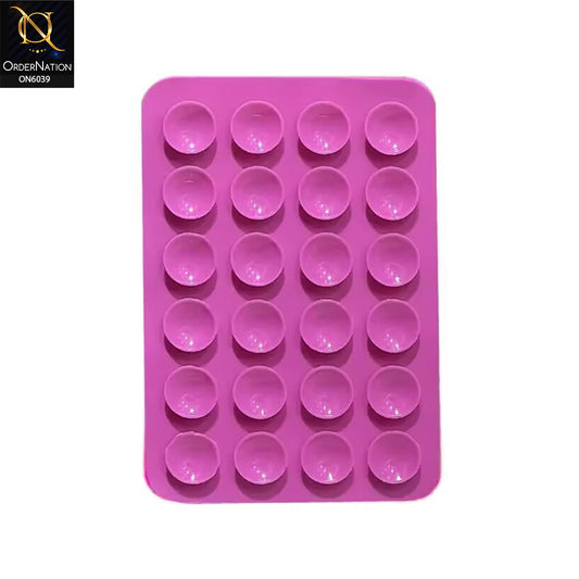 Silicone Suction Cup Phone Holder - Dark Pink - Universal Sticky Silicone Suction Pad Mobile Phone Holder Grip Mount