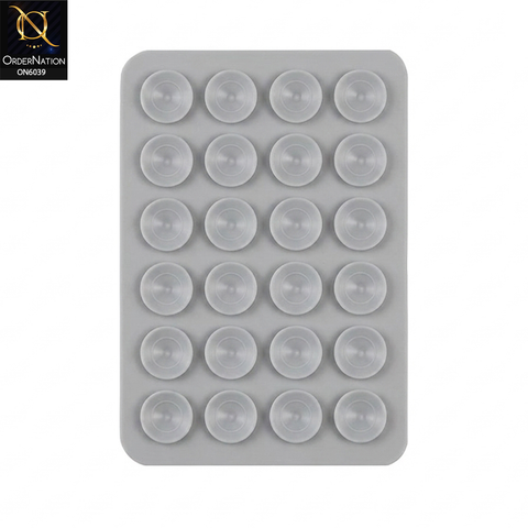 Silicone Suction Cup Phone Holder - Grey - Universal Sticky Silicone Suction Pad Mobile Phone Holder Grip Mount