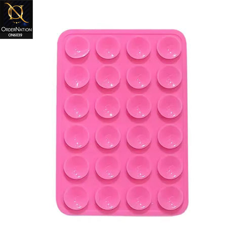 Silicone Suction Cup Phone Holder - Pink - Universal Sticky Silicone Suction Pad Mobile Phone Holder Grip Mount