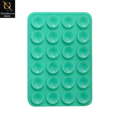 Silicone Suction Cup Phone Holder - Sea Green - Universal Sticky Silicone Suction Pad Mobile Phone Holder Grip Mount
