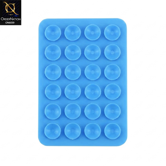 Silicone Suction Cup Phone Holder - Sky Blue - Universal Sticky Silicone Suction Pad Mobile Phone Holder Grip Mount