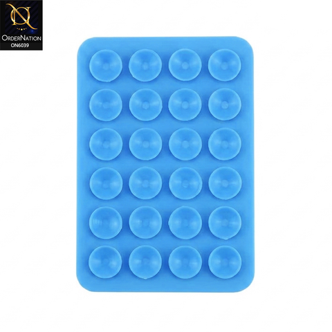 Silicone Suction Cup Phone Holder - Sky Blue - Universal Sticky Silicone Suction Pad Mobile Phone Holder Grip Mount