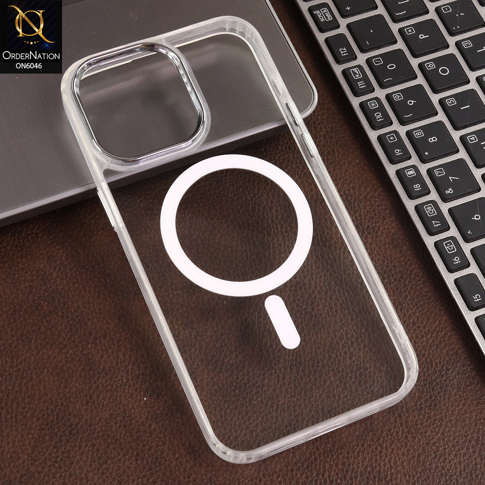 iPhone 15 Pro Max Cover  - Transparent - Hybrid Acrylic MagSafe Back Case with Shockproof Protection and Sleek Clear Design