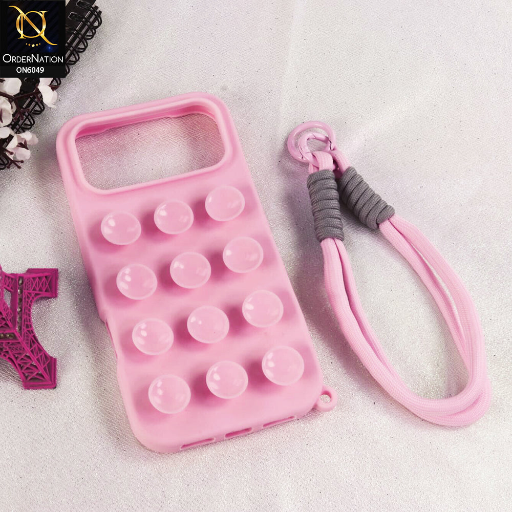 iPhone 17 Pro Max Cover  - Light Pink - Fashionable Korean Style Suction Cup and Influencer Minimalist Design Protective Cover