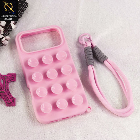 iPhone 17 Pro Max Cover  - Light Pink - Fashionable Korean Style Suction Cup and Influencer Minimalist Design Protective Cover