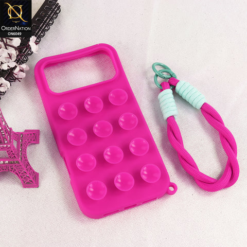 iPhone 17 Pro Max Cover  - Pink - Fashionable Korean Style Suction Cup and Influencer Minimalist Design Protective Cover