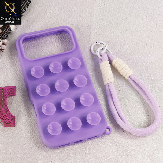 iPhone 17 Pro Max Cover  - Purple - Fashionable Korean Style Suction Cup and Influencer Minimalist Design Protective Cover