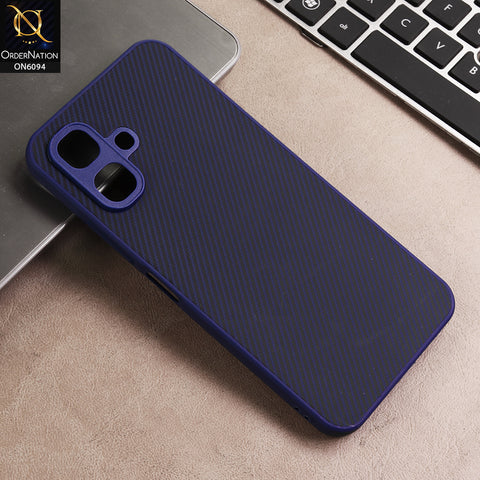 Infinix Smart 20 Cover - Blue - New Deluxe High Quality Matte Soft Tpu Carbon Fiber Texture Case