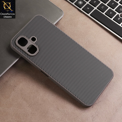 Infinix Smart 20 Cover - Gray - New Deluxe High Quality Matte Soft Tpu Carbon Fiber Texture Case
