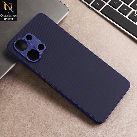 Vivo Y11D 4G Cover - Blue - New Deluxe High Quality Matte Soft Tpu Carbon Fiber Texture Case