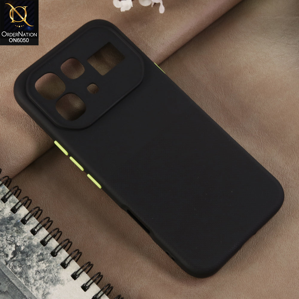 Infinix Note 60 - Black -  New Shockproof Textured Grip Silicone Cover With Premium Micro-Dot Textured Case