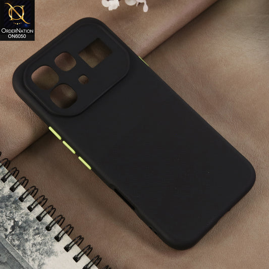 Infinix Note 60 Pro - Black -  New Shockproof Textured Grip Silicone Cover With Premium Micro-Dot Textured Case